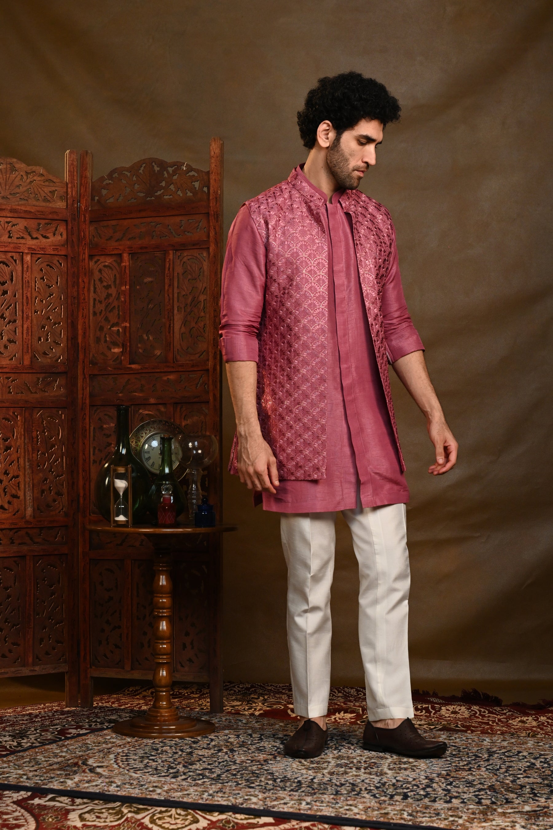 Gulnaar Long Kurta Jacket Set
