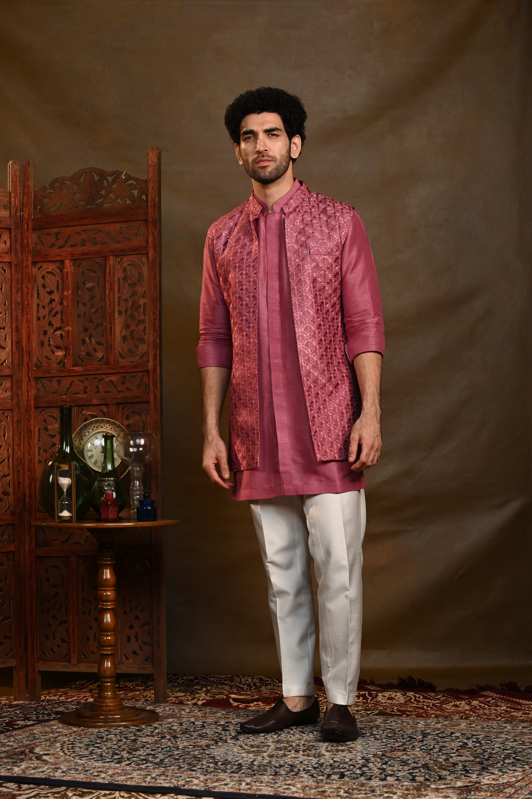 Gulnaar Long Kurta Jacket Set