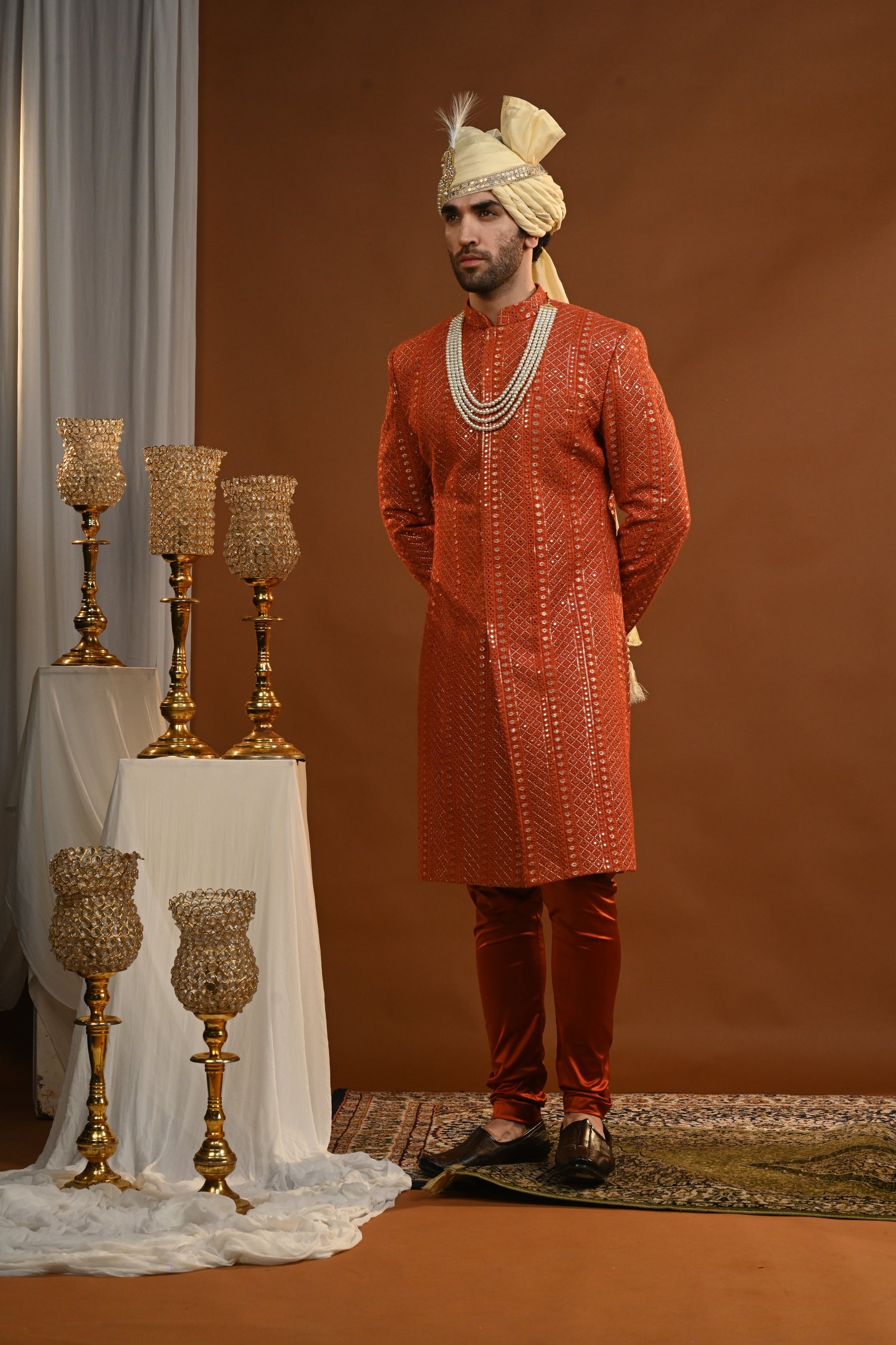 Pratham Silk Sherwani Set
