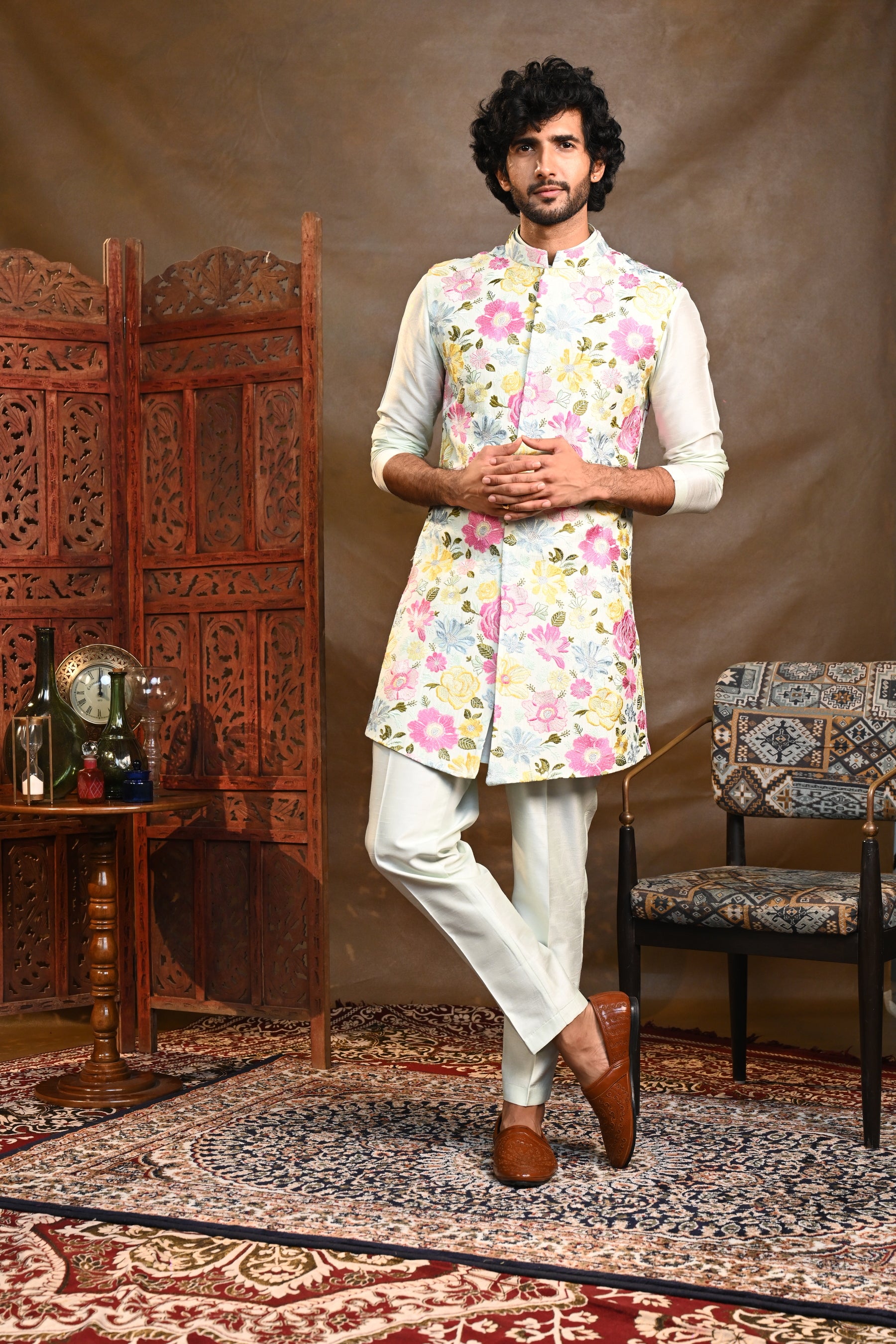 Gulzar Long Kurta Jacket Set