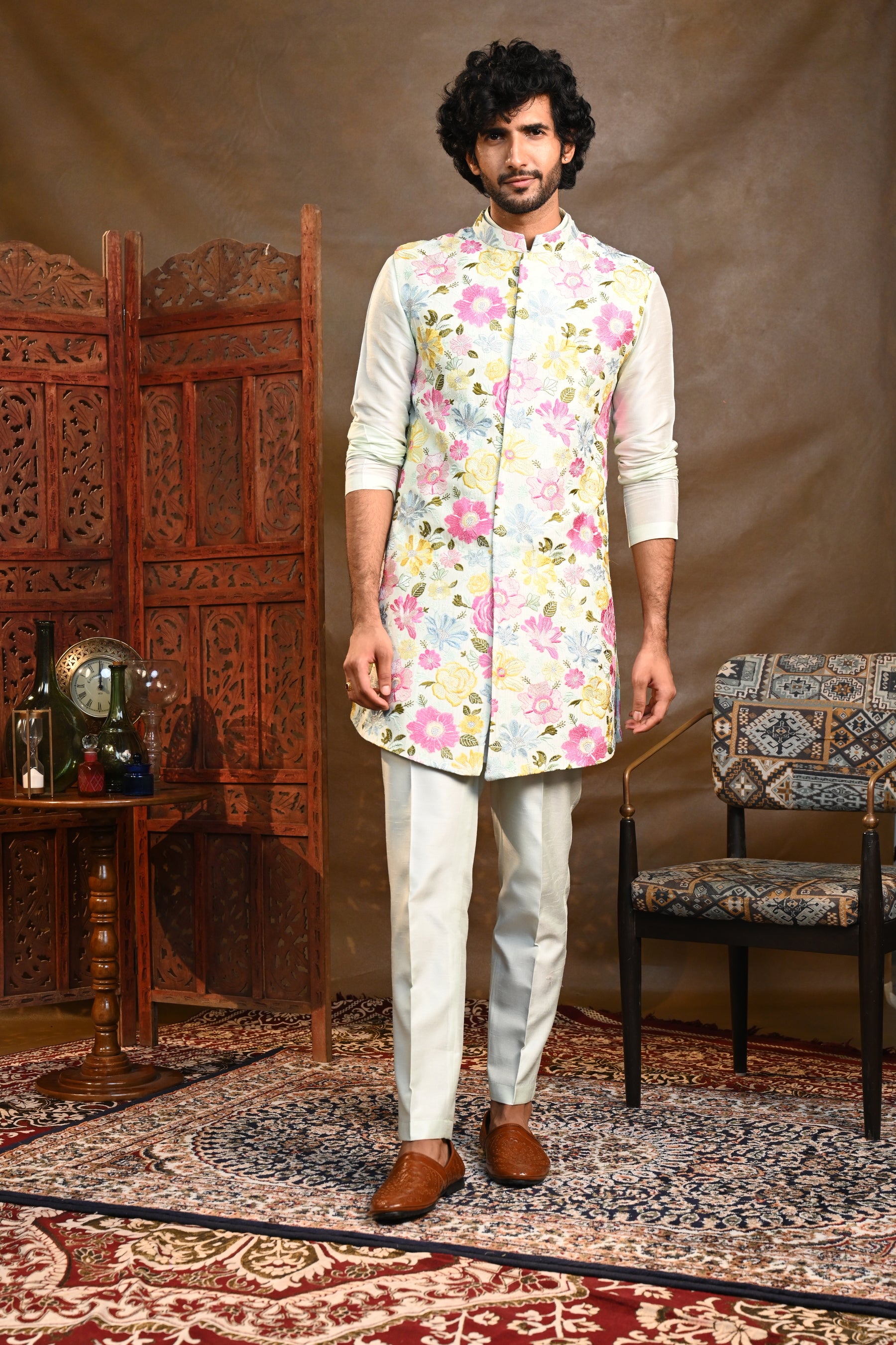 Gulzar Long Kurta Jacket Set