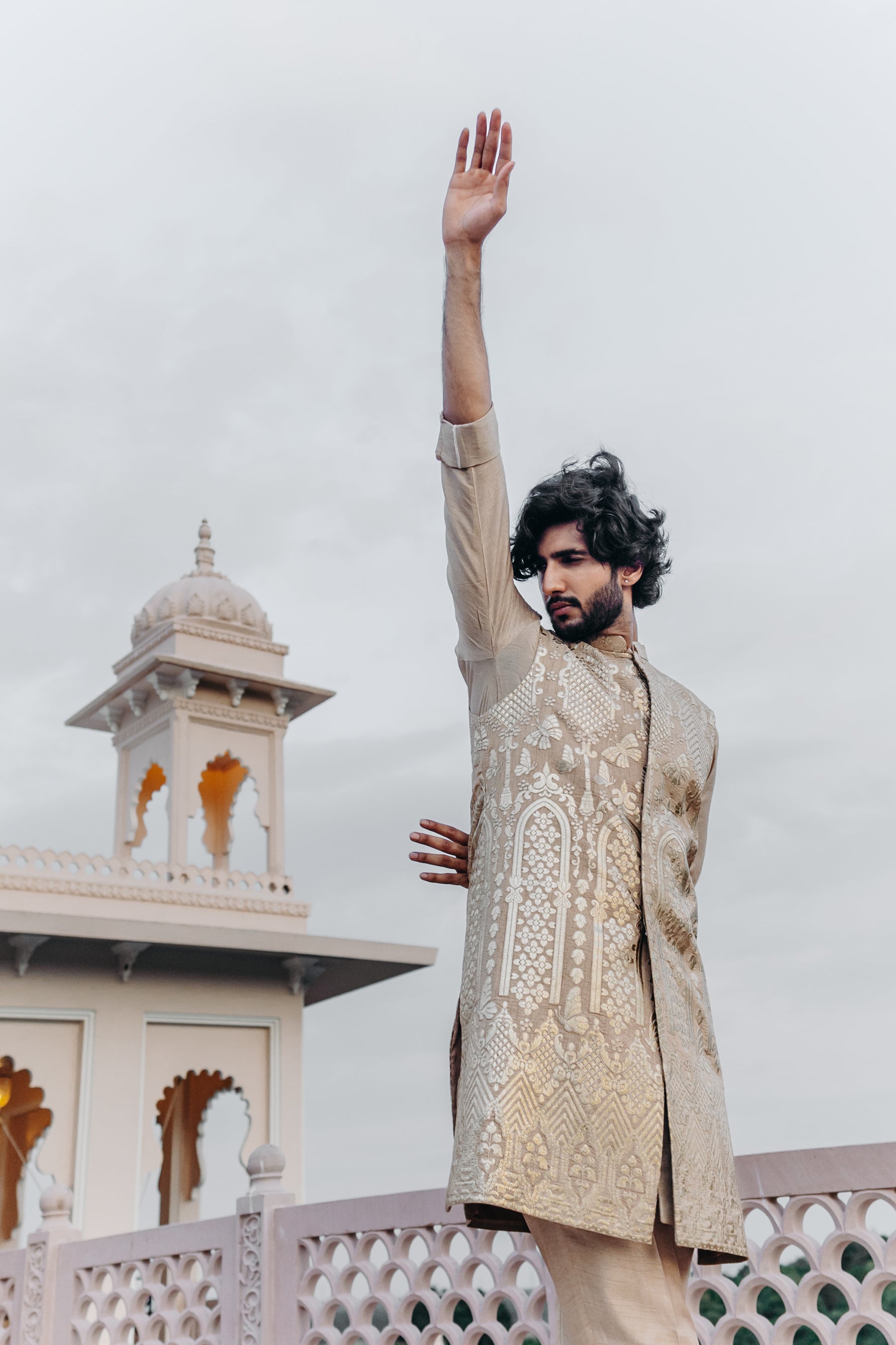 Aarnik Long Kurta Jacket Set