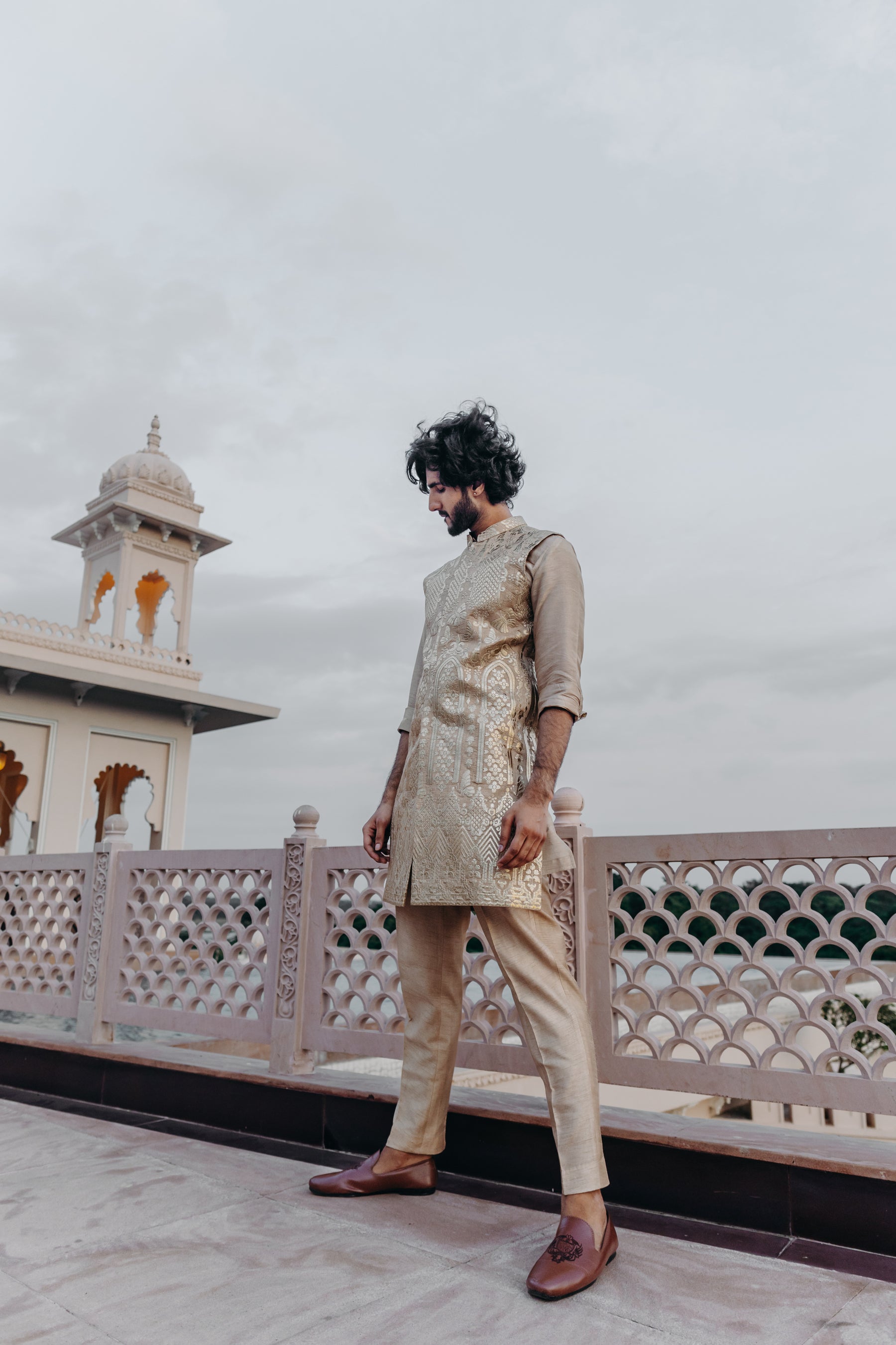 Aarnik Long Kurta Jacket Set