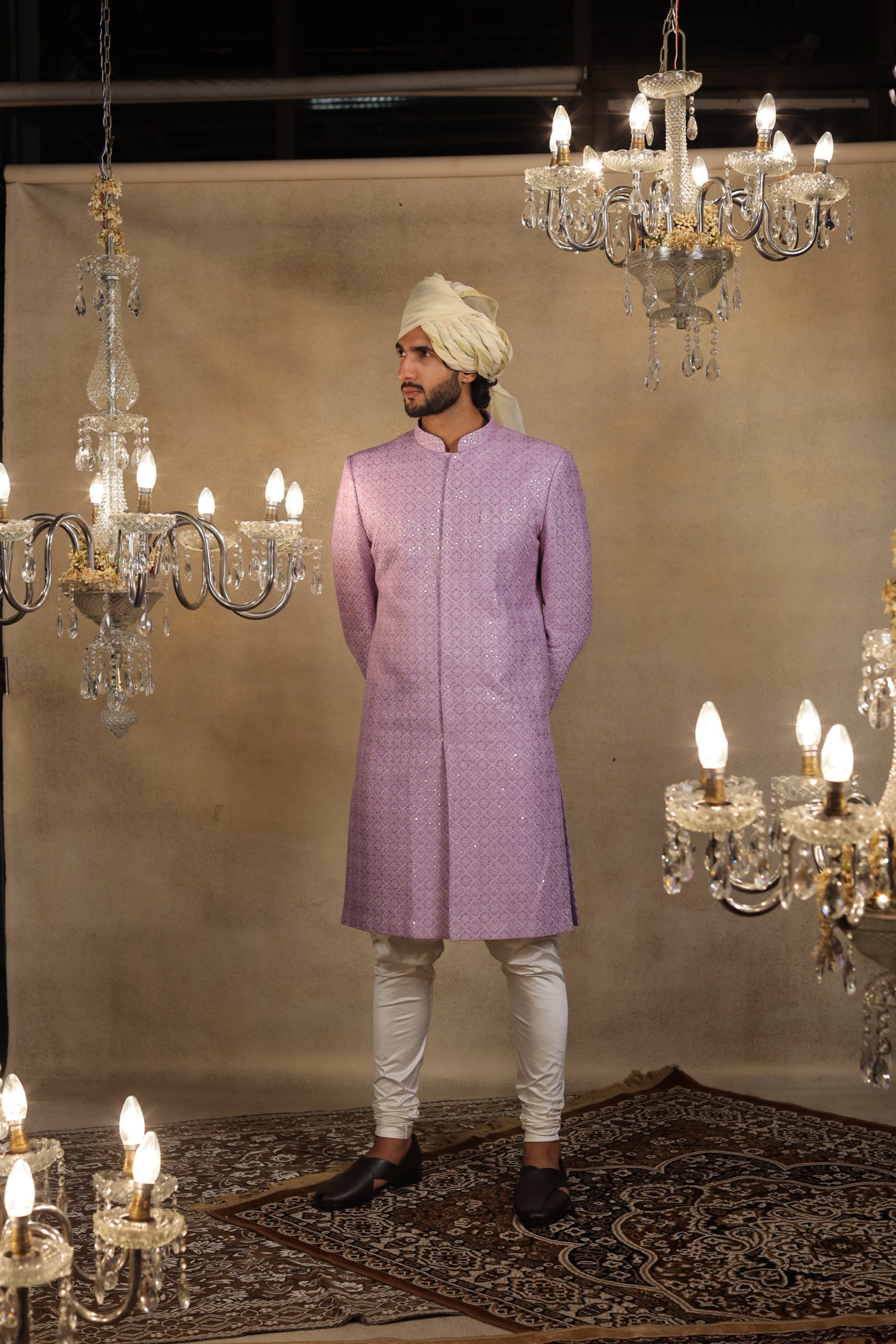 Mayin Silk Sherwani Set