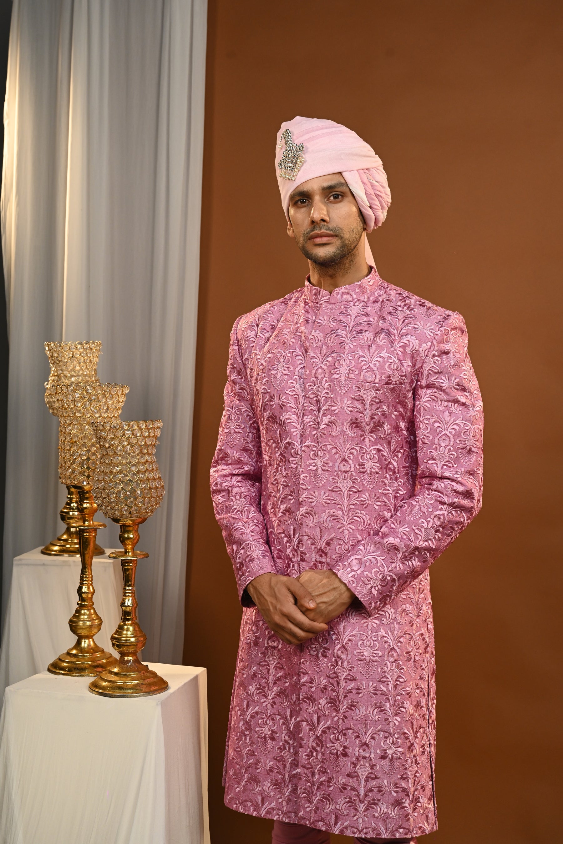 Chitram Silk Sherwani Set