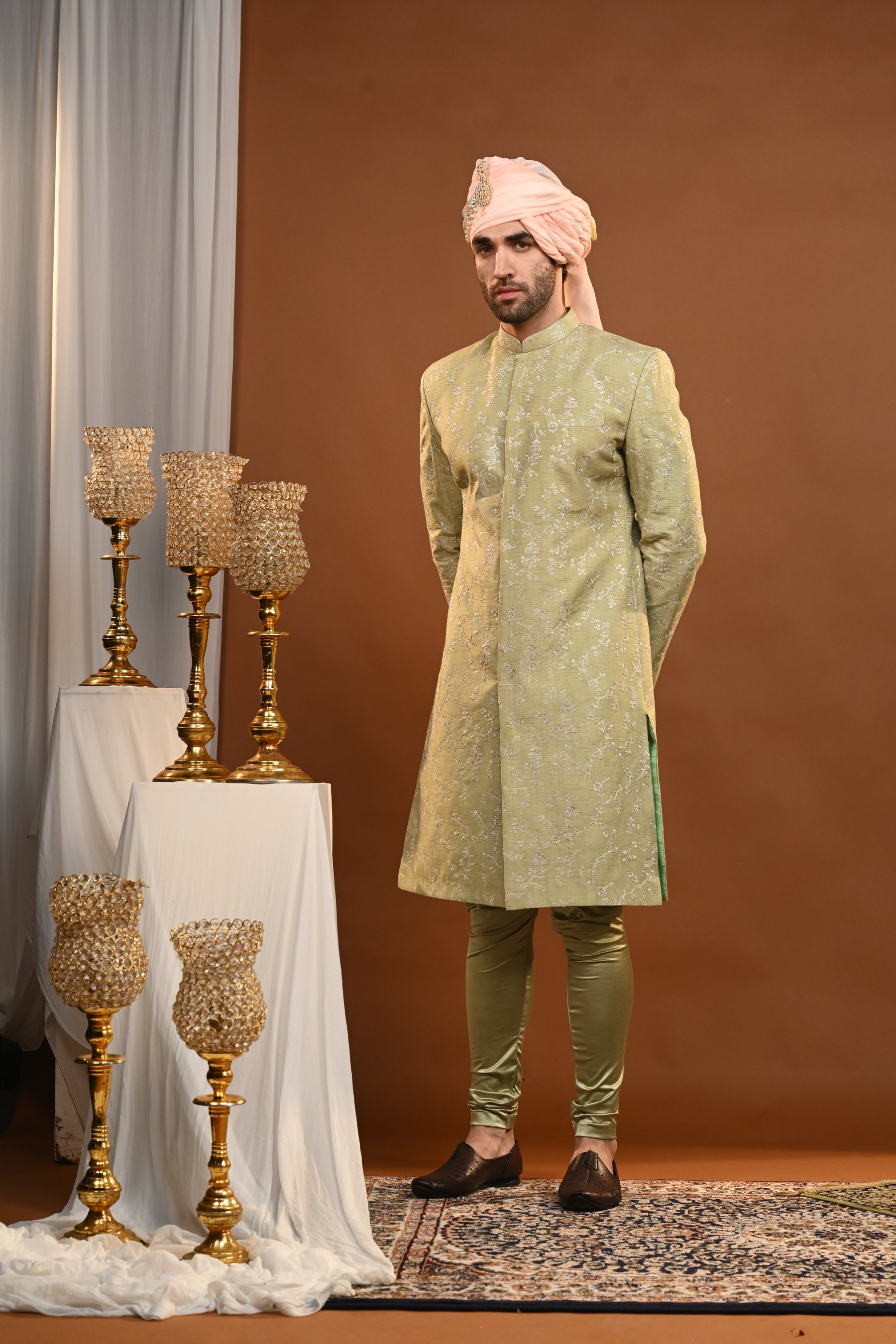 Manohar Silk Sherwani Set