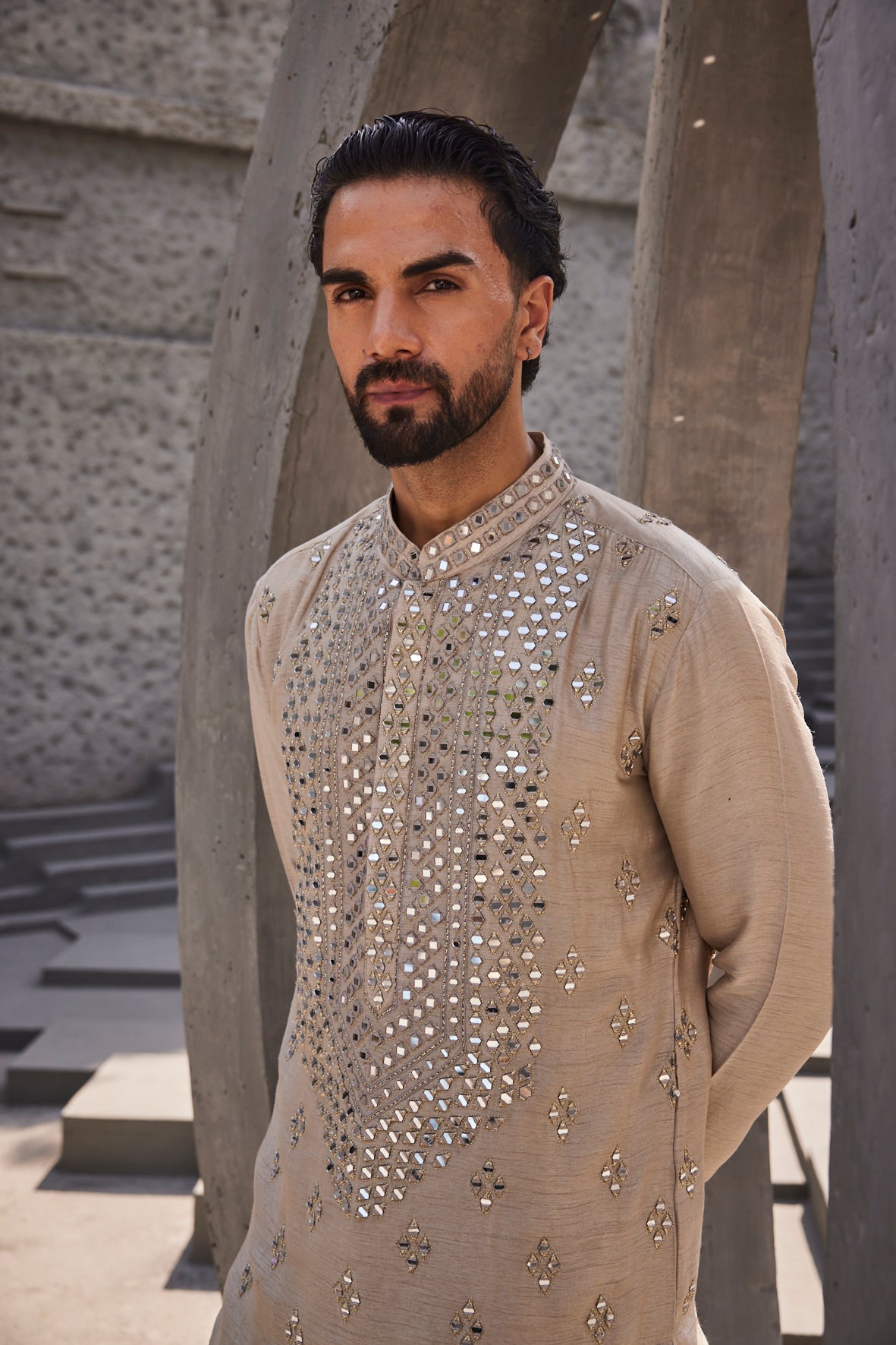 Mirror Embroidered Kurta Set